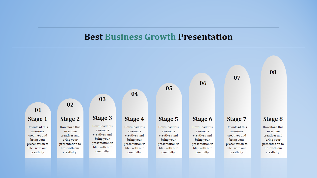 Free - Business Growth Presentation PPT With Eight Stages